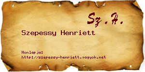 Szepessy Henriett névjegykártya